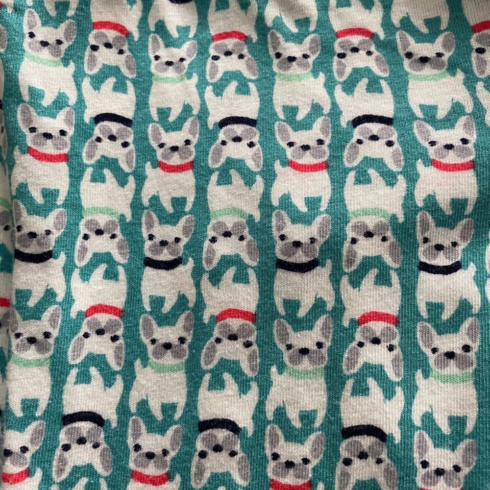 Cuddl Duds Green and Gray Frenchie Pajama Set with Soft Fabric - Picture 3 of 8